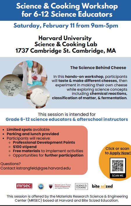 2023 Science and Cooking Workshop for 6-12 Science Educators