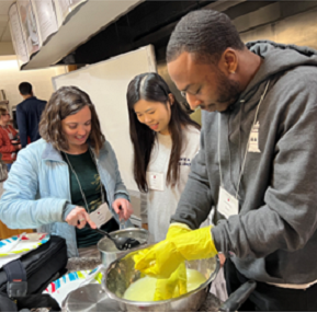 Teachers at science of cheese workshop with students